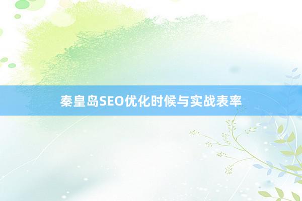 秦皇岛SEO优化时候与实战表率